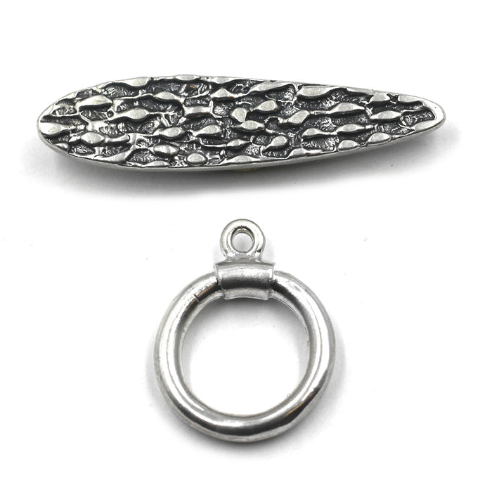 (STG-001) Textured Sterling Silver Toggle
