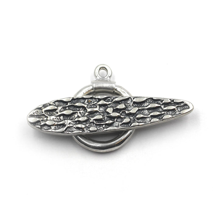 (STG-001) Textured Sterling Silver Toggle