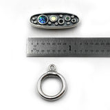 Sterling toggle with inlay stones