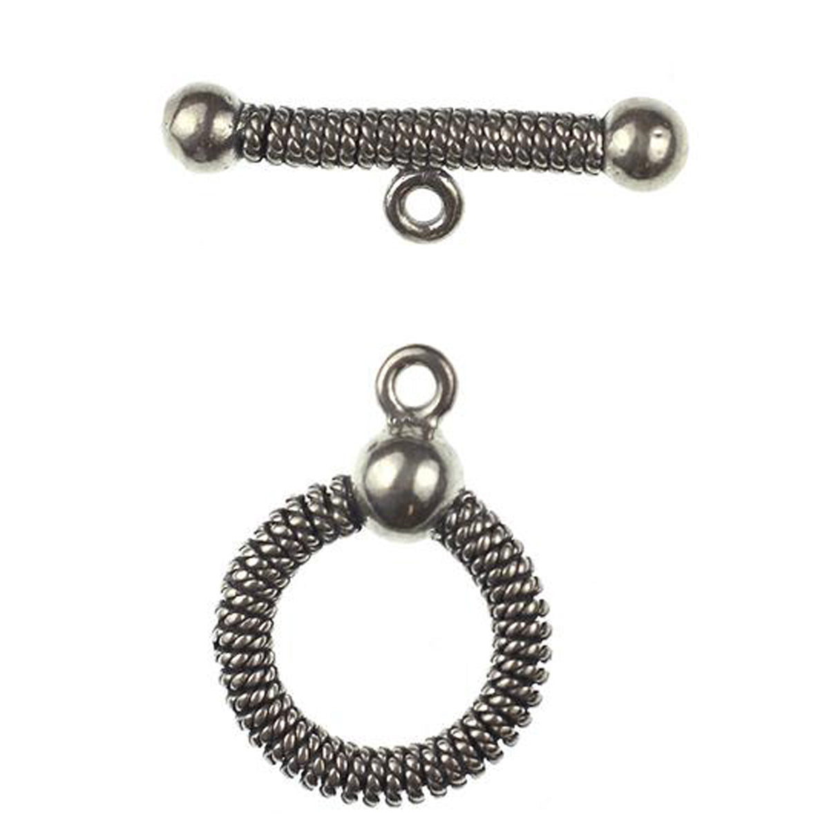 Sterling Silver Toggle Clasp, Curved Freeform Design (Each)