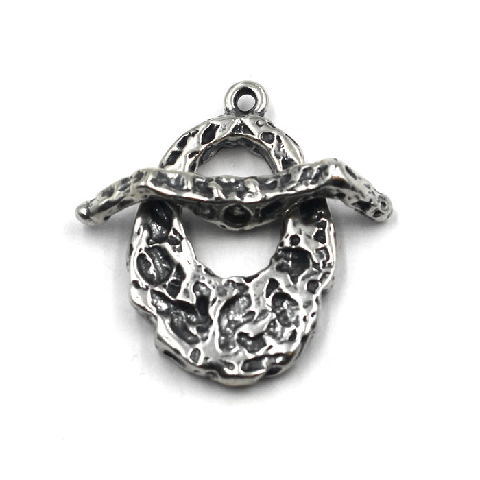 Heavy sterling silver toggle clasp