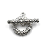 (Stg-085-8740) Heavy weighted sterling silver Toggle set.