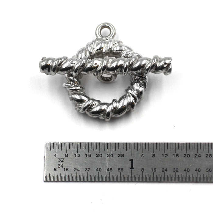 (STG-085) Heavy Weighted Sterling Silver Toggle Set