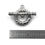 (Stg-085-8740) Heavy weighted sterling silver Toggle set.
