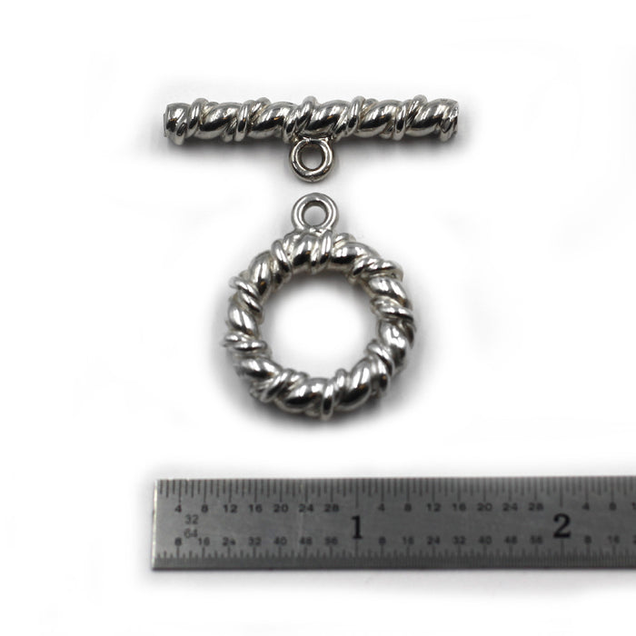 (STG-085) Heavy Weighted Sterling Silver Toggle Set