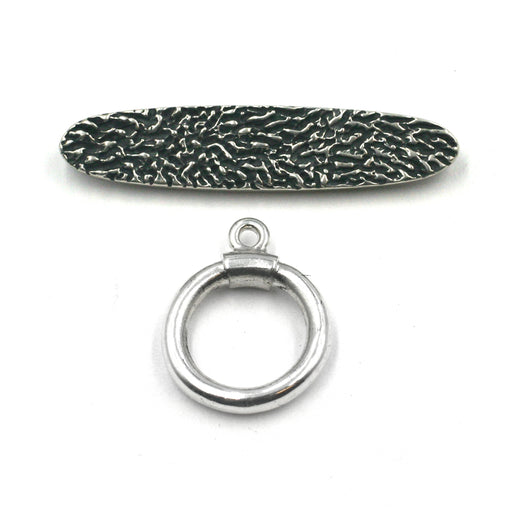 Textured sterling toggle set