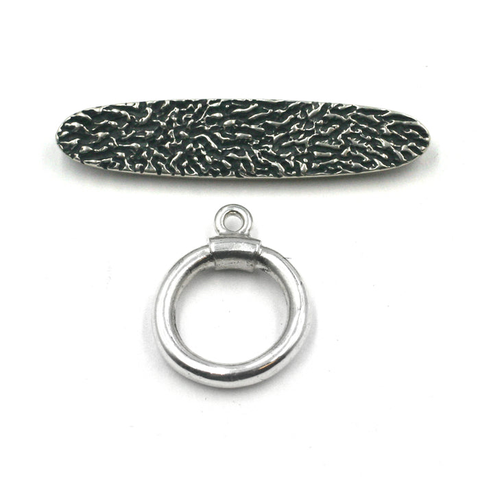 Textured sterling toggle set