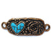 Bronze bracelet link with turquoise