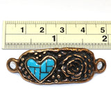 Bronze bracelet link with turquoise