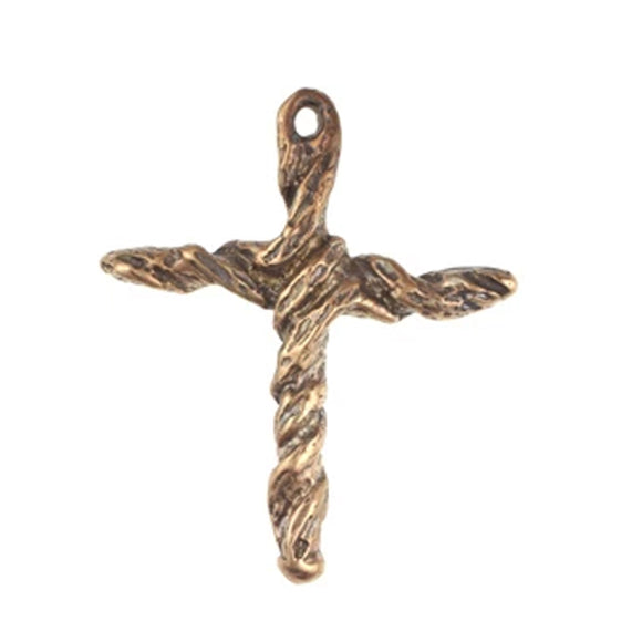 (bzp254-9427) Bronze twisted texture design cross