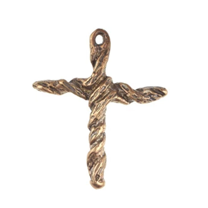 (bzp254) Bronze twisted texture design cross