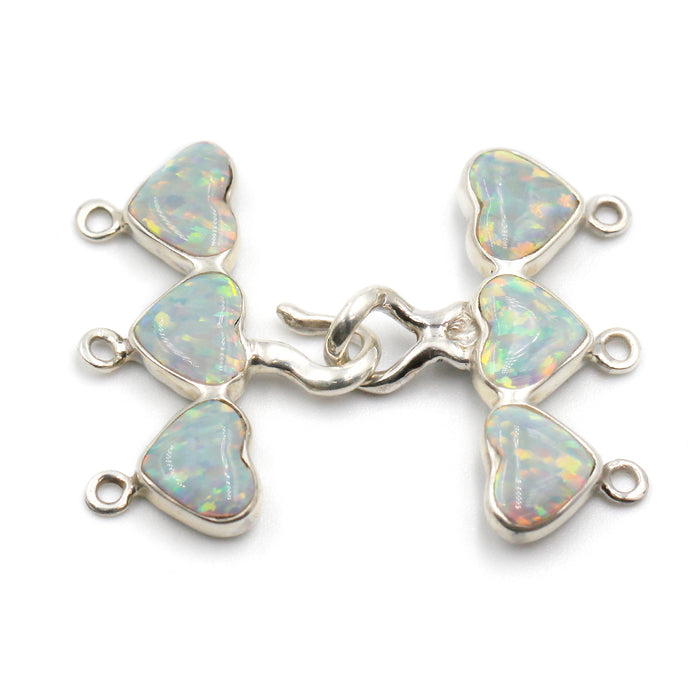 (ICL-034) 3-strd White Synthetic Opal