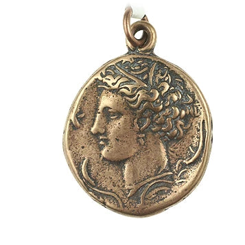 Greek Phaistos medallion replica coin pendant necklace Gold – Jurnii
