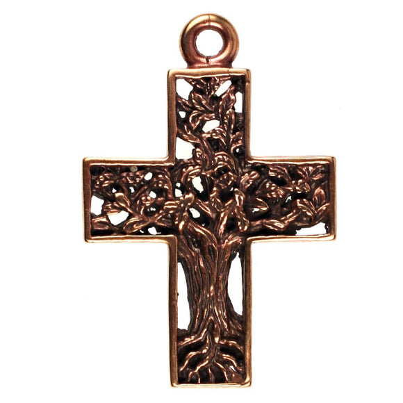 Bronze Tree Cross Pendant