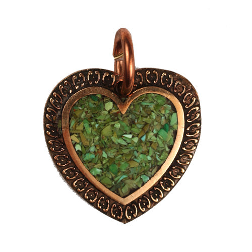 Bronze Heart Pendant w/ Turquoise Inay