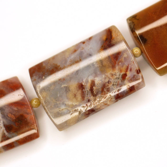 (agate036) 34x24mm Brown Flower Agate - Scottsdale Bead Supply