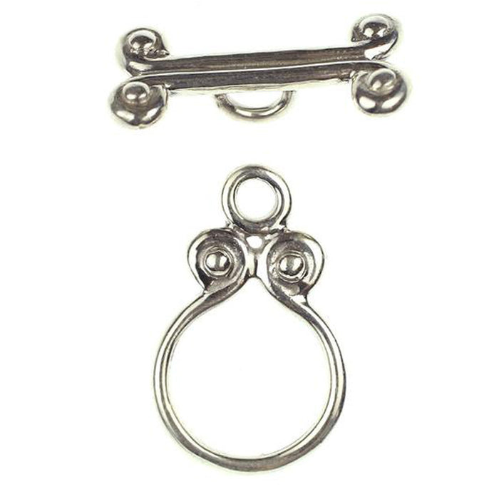 (STG-048) Art Nouveau Sterling Silver Toggle Clasp