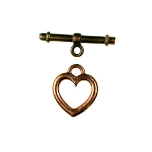 Solid Bronze SBS classic heart & bar toggle; smooth finish