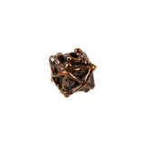 (bzbd089-N0207) Bronze Designer Cube Bead - Scottsdale Bead Supply