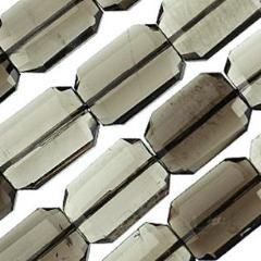 25x15mm Smokey Quartz Faceted Rectangle