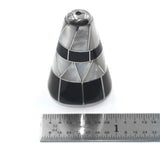 (IC017)  Large Mother of Pearl and Black Onyx Cones
