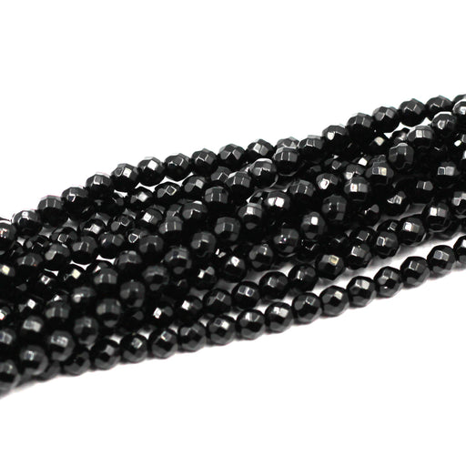 4mm faceted black onyx