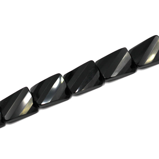 15 x 20mm Faceted Black Onyx Rectangles