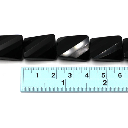 15 x 20mm Faceted Black Onyx Rectangles