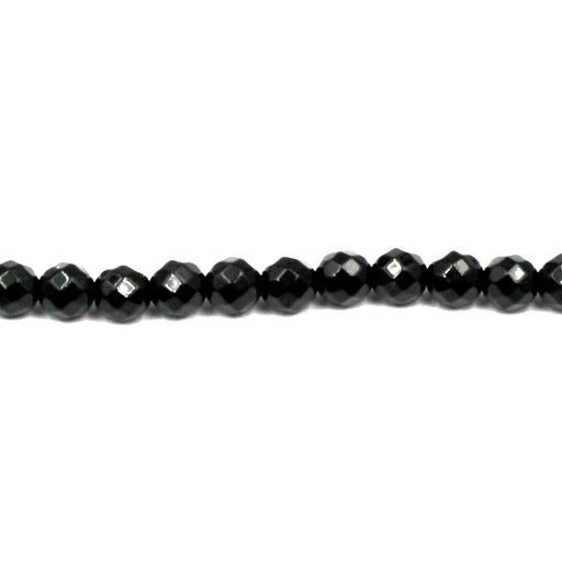 4mm faceted black onyx