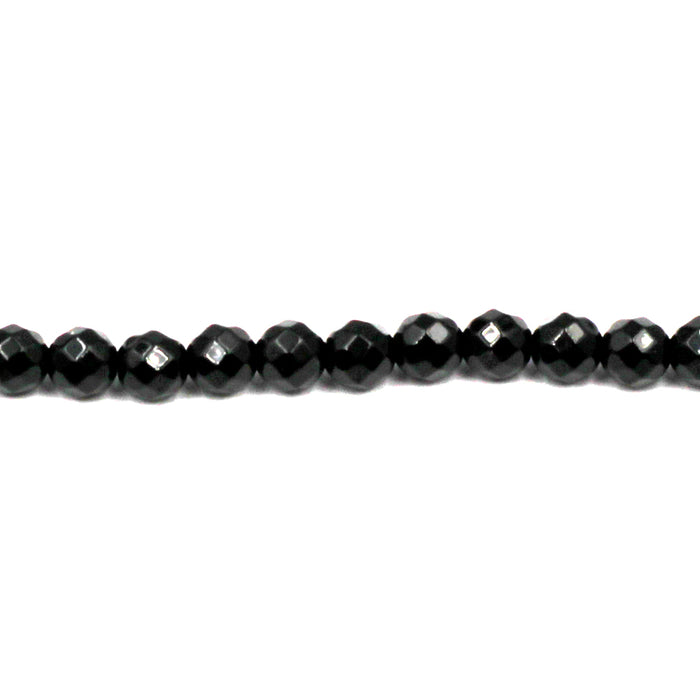 4mm faceted black onyx