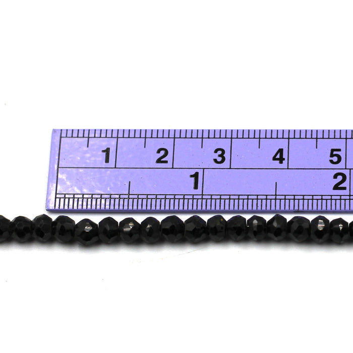 (BS-004) 4mm Faceted Black Spinel