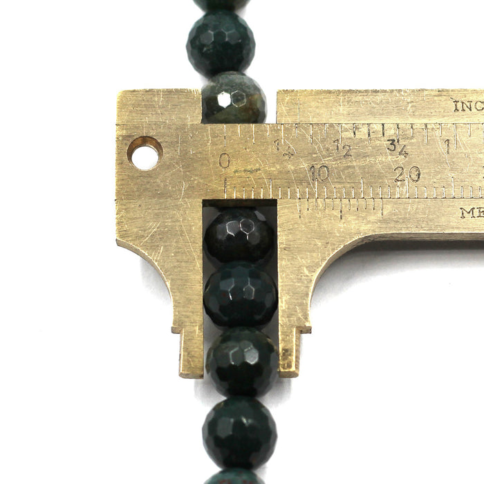 8mm Round Faceted Bloodstone