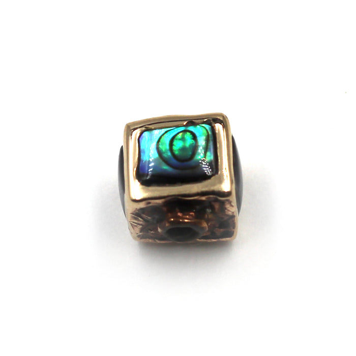 Abalone Inlay Bronze Bead