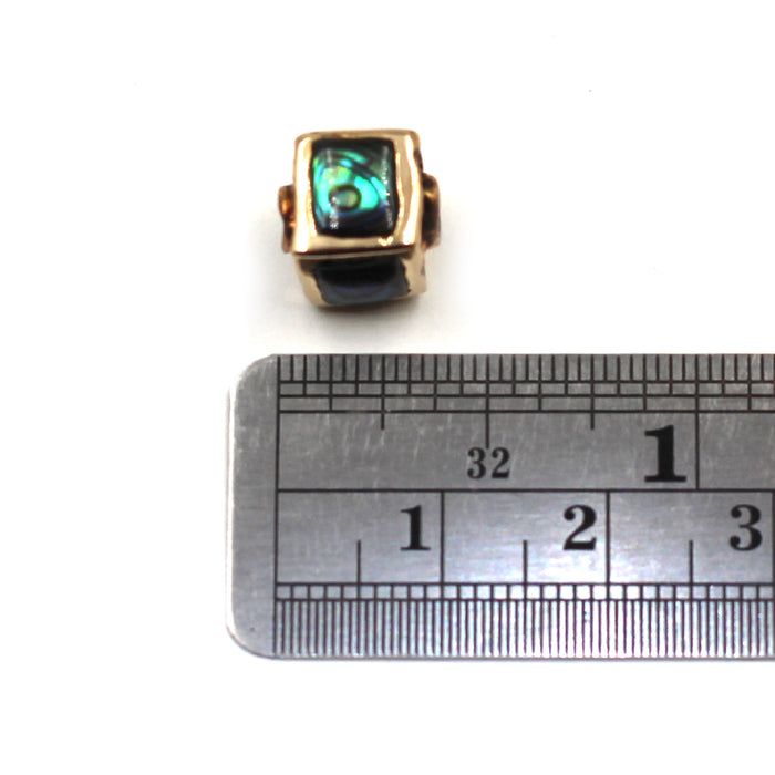 Abalone Inlay Bronze Bead
