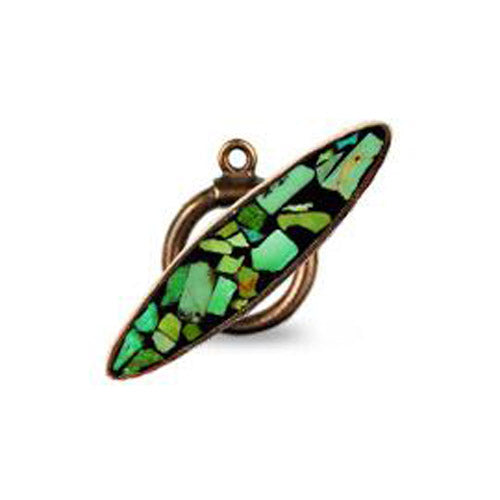 (bzct136) Green Turquoise Bronze Toggle
