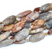 brown flower agate ovals
