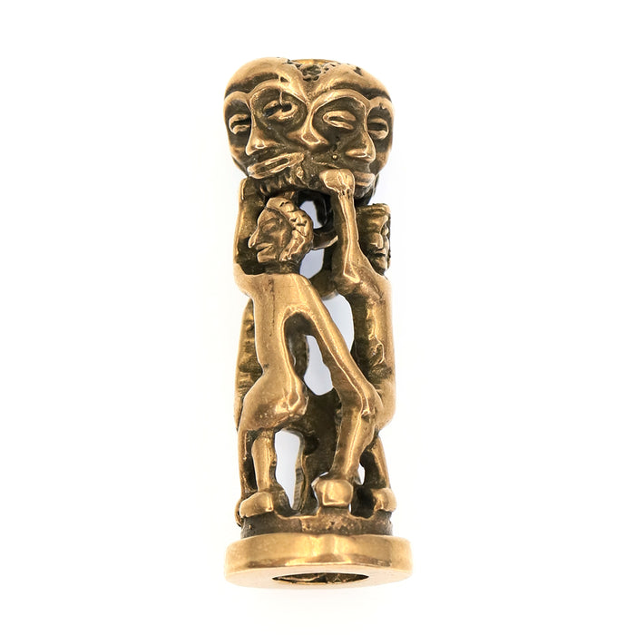(bzbd159) Mayan Solid Bronze Bead