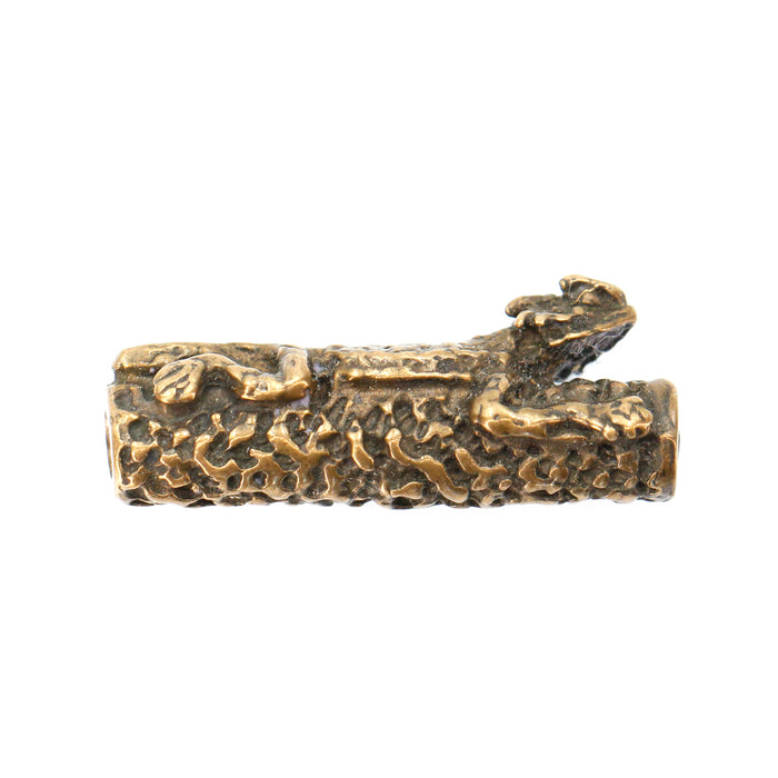 (bzbd138) Horned Toad Textured Bronze Tube