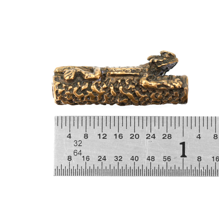 (bzbd138) Horned Toad Textured Bronze Tube
