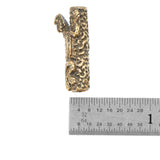 (bzbd138-9459) Horned Toad Textured Bronze Tube