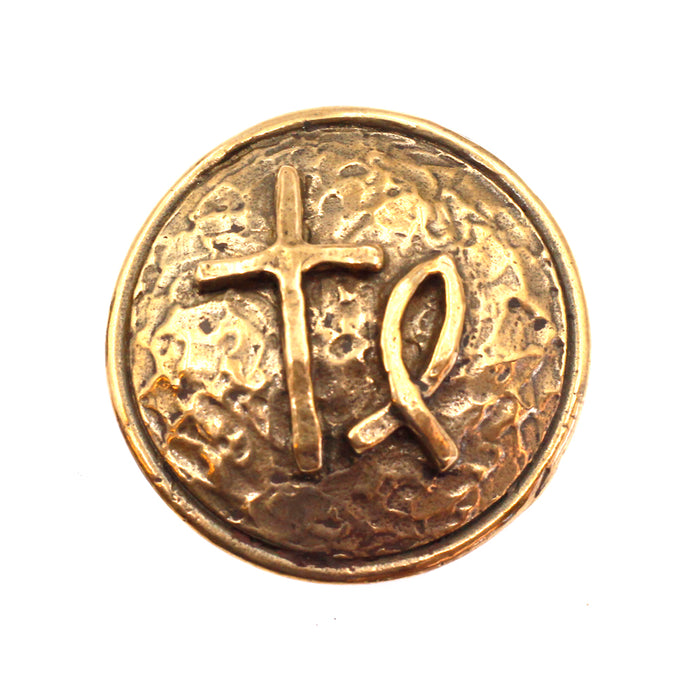 Solid bronze button by Old World Bronze