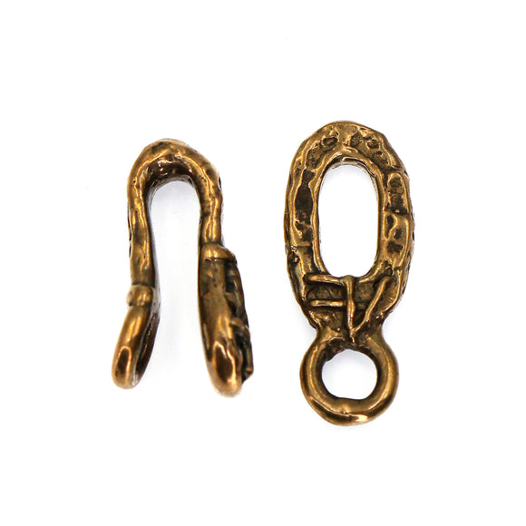 (bzc039-N0410) Freeform Bronze Clasp and Link Connector