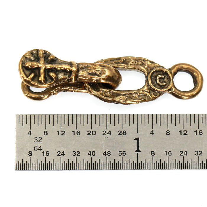 (bzc039-N0410) Freeform Bronze Clasp and Link Connector