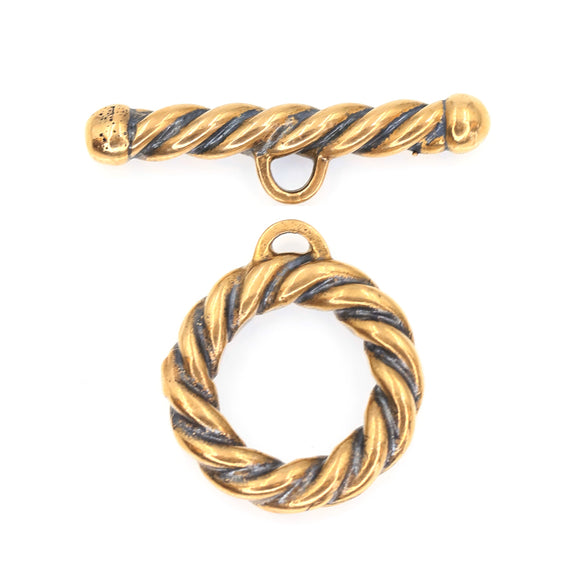 (bzct103-8608) Bronze Twisted Rope design toggle
