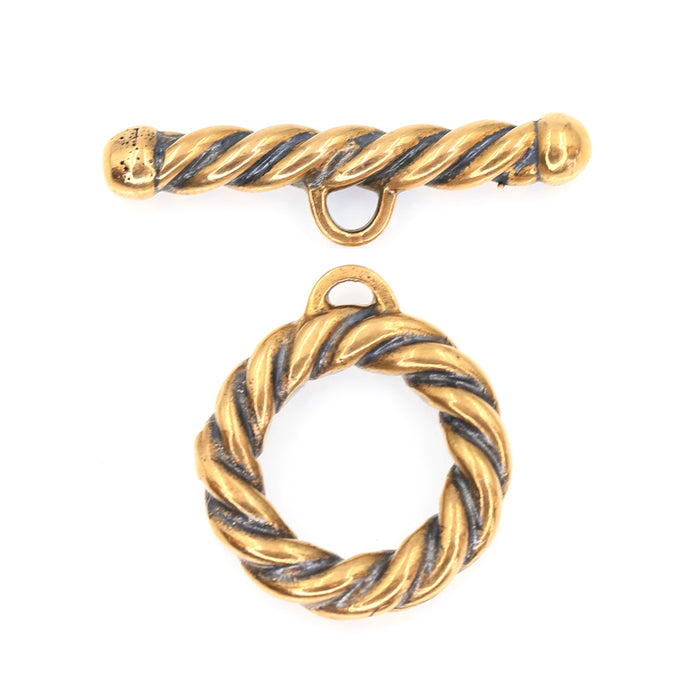 (bzct103-8608) Bronze Twisted Rope design toggle