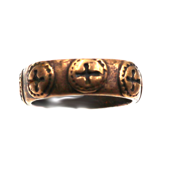 (bzlk089-N0356) Bronze Greek Ring Link