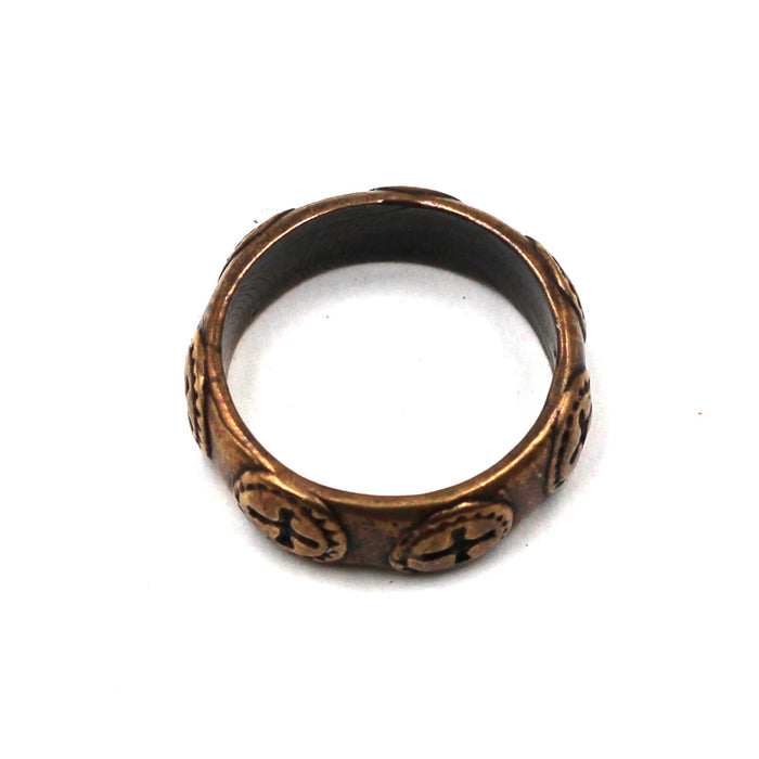 (bzlk089-N0356) Bronze Greek Ring Link