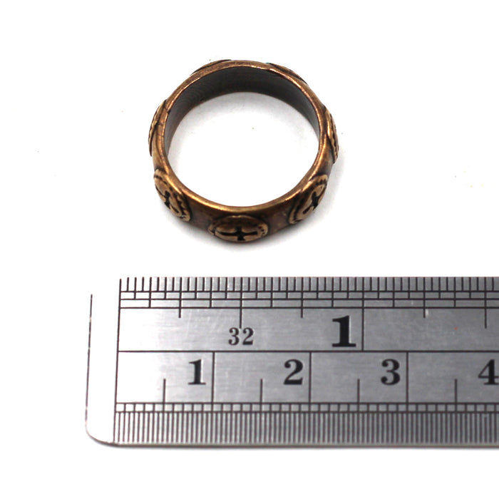 (bzlk089-N0356) Bronze Greek Ring Link