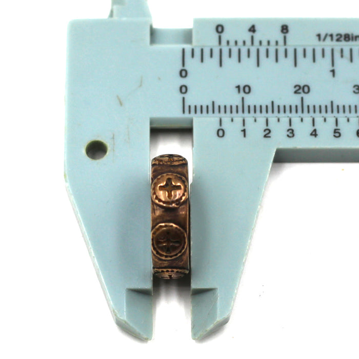 (bzlk089-N0356) Bronze Greek Ring Link