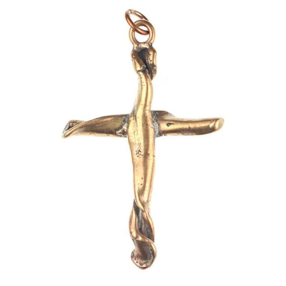 (bzp041-9741) Bronze 68mm  long open twist cross